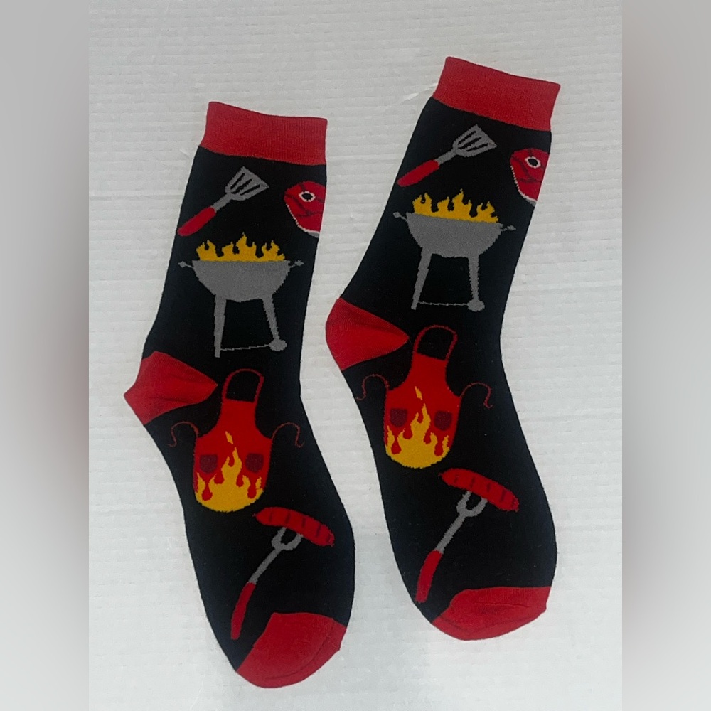Hot Topic Black and Red BBQ Socks